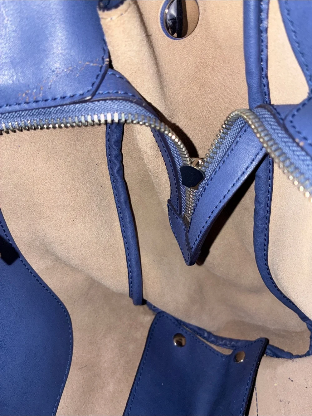 Salvatore Ferragamo Blue Leather Tote Classic Women’s Purse Handbag - Picture 10 of 13